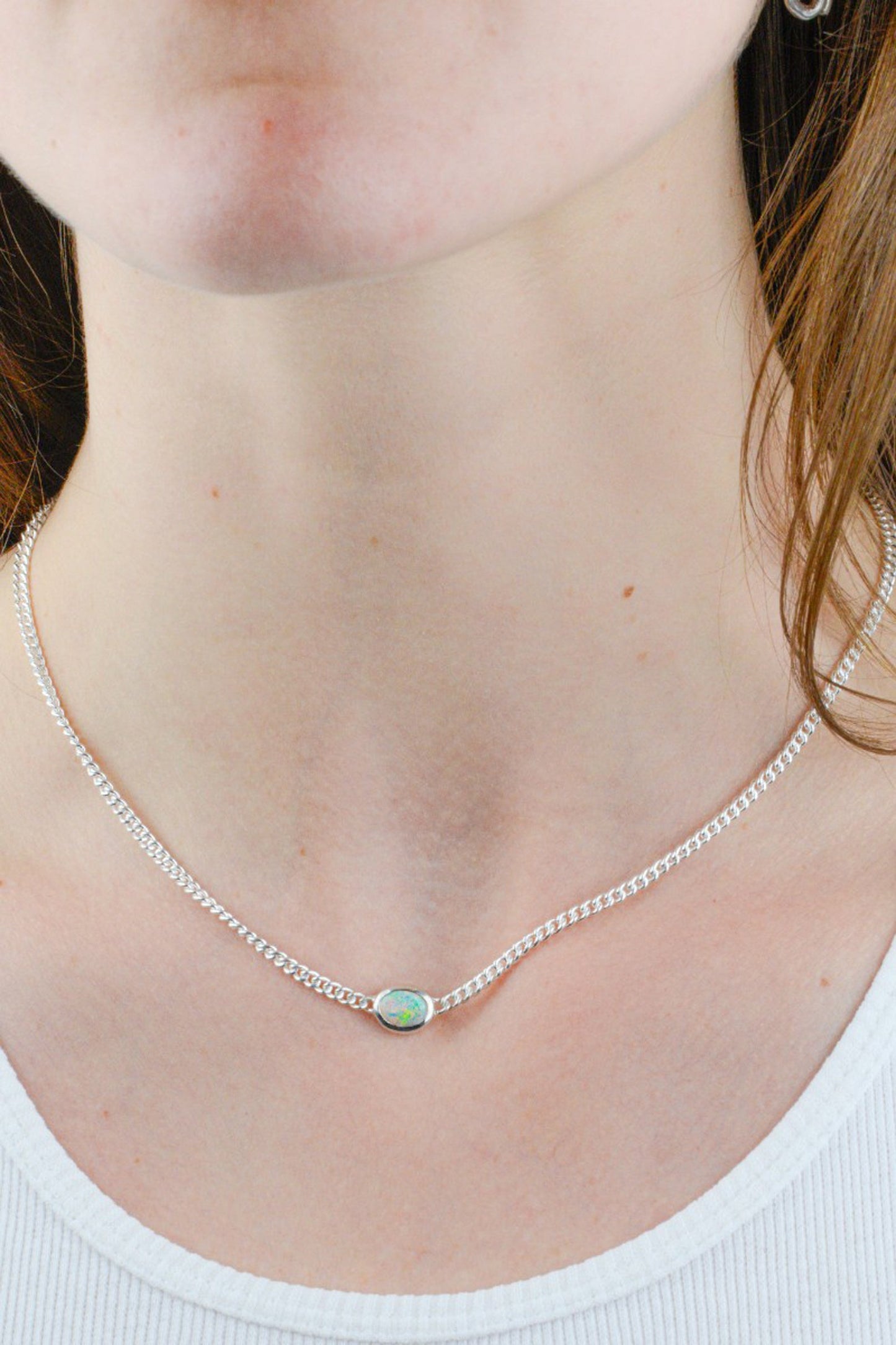 Aussie Opal Chain - White