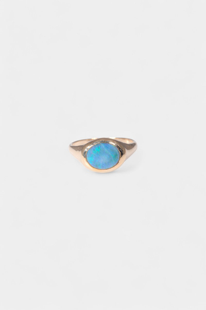 Aussie Opal Ring - Bright Blue