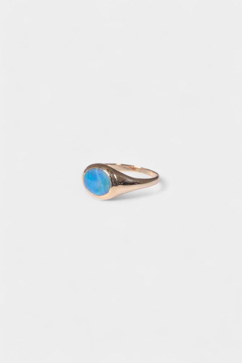 Aussie Opal Ring - Bright Blue