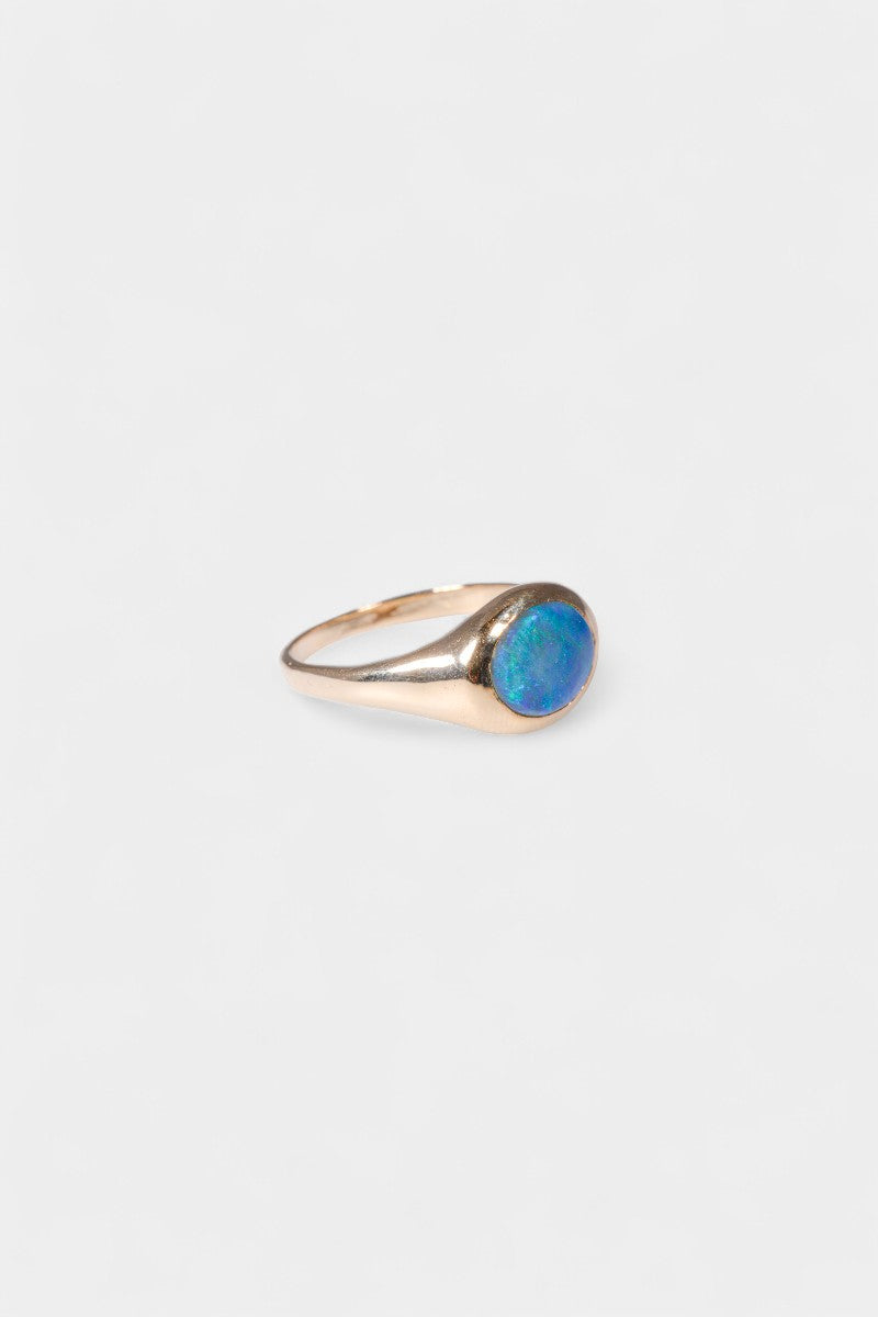 Aussie Opal Ring - Bright Blue