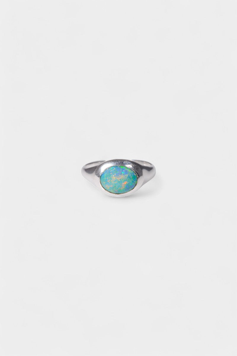 Aussie Opal Ring - Bright Blue