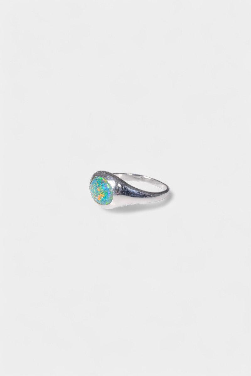 Aussie Opal Ring - Bright Blue