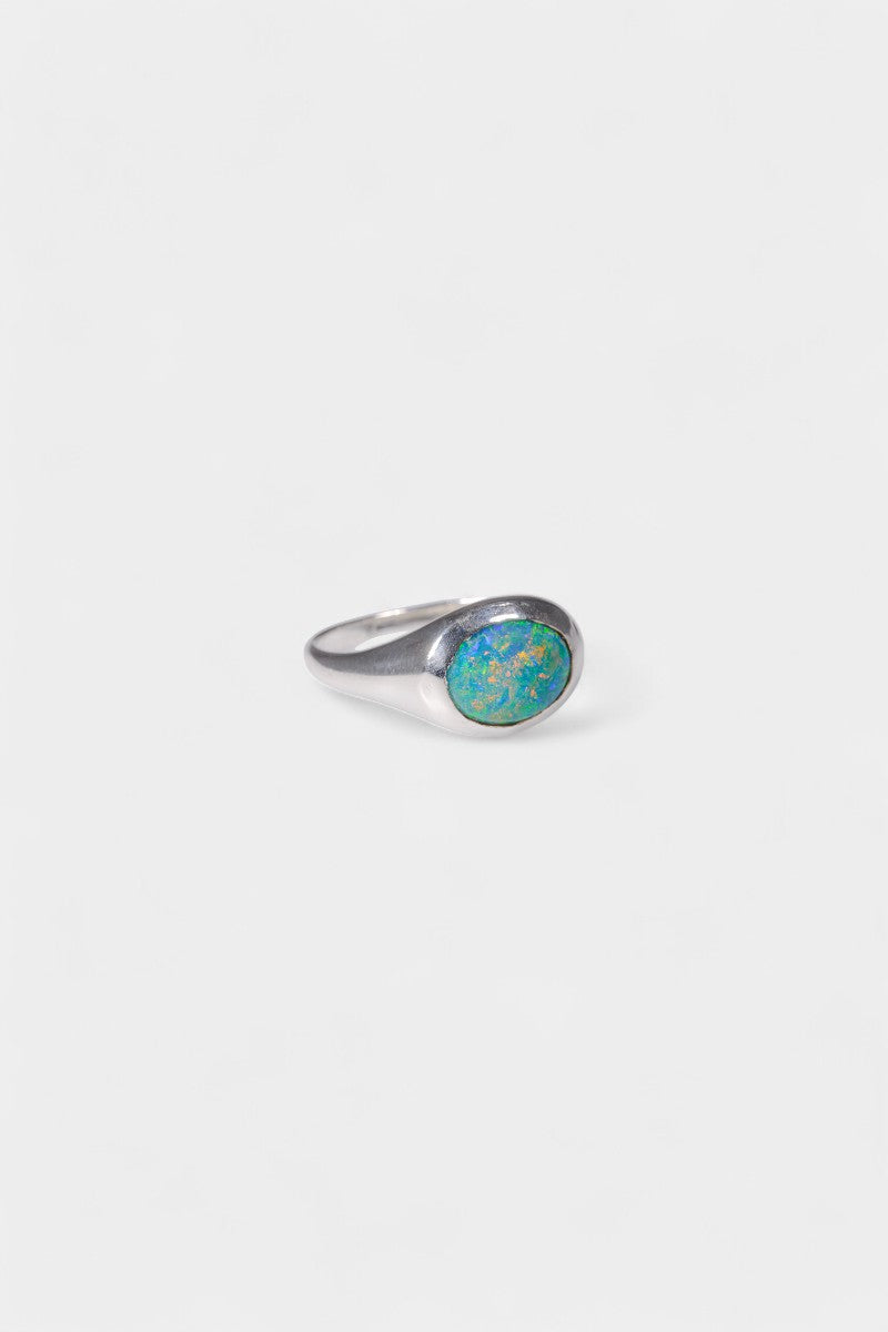 Aussie Opal Ring - Bright Blue