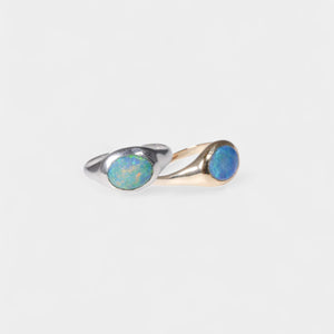 Aussie Opal Ring - Bright Blue