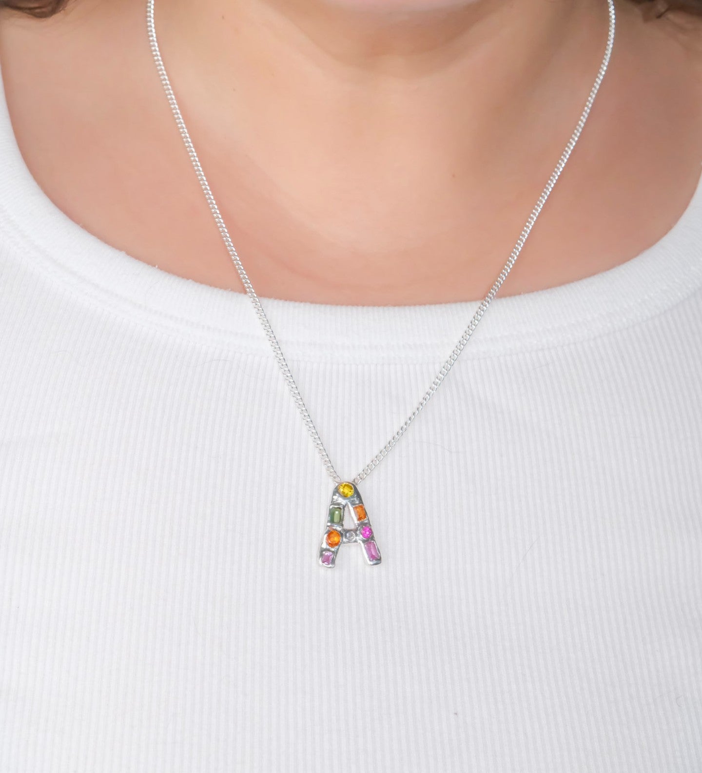 Sapphire Alphabet Necklace